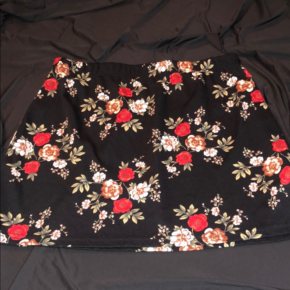 Plus Floral A-Line Skirt